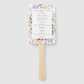 Elegantes Farbige Wildblumen-Hochzeitsprogramm Fächer (Rückseite)