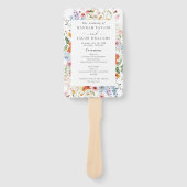 Elegantes Farbige Wildblumen-Hochzeitsprogramm Fächer (Vorderseite)