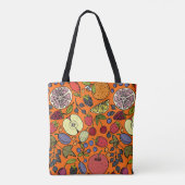 Elegantes farbiges Fruchtmuster l Citrus l Orange Tasche (Rückseite)