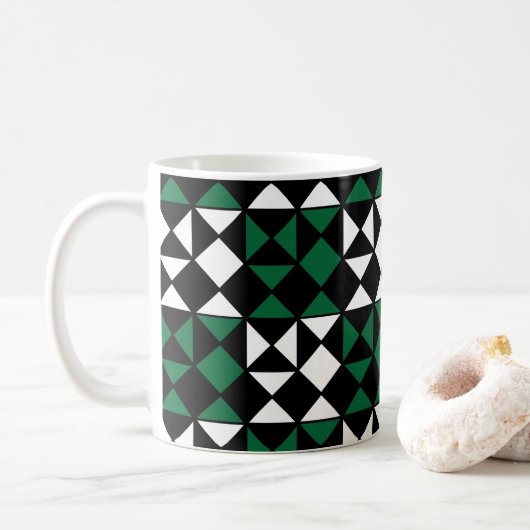 Elegantes, farbiges geometrisches Muster Kaffeetasse (Mit Donut)