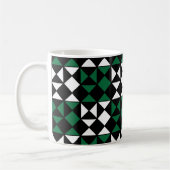 Elegantes, farbiges geometrisches Muster Kaffeetasse (Links)