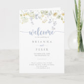 Elegantes farbiges Hochzeitsprogramm für Wildblume Programm (Vorderseite)