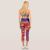 Elegantes farbiges Imitat Glitzer Monogramm Capri Leggings (Rückseite)
