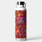 Elegantes farbiges Imitat Glitzer Monogramm Trinkflasche (Rückseite)