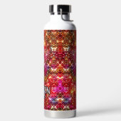 Elegantes farbiges Imitat Glitzer Monogramm Trinkflasche (links)