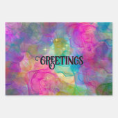 Elegantes farbiges Marmorkunstmonogramm Geschenkpapier Set (Vorderseite 3)