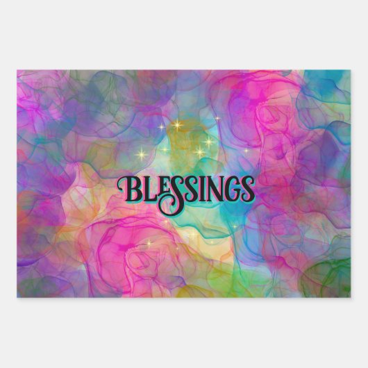 Elegantes farbiges Marmorkunstmonogramm Geschenkpapier Set (Vorderseite 2)