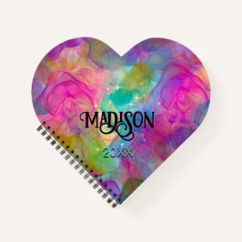 Elegantes farbiges Marmorkunstmonogramm Notizblock