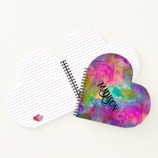Elegantes farbiges Marmorkunstmonogramm Notizblock (Innenseite)