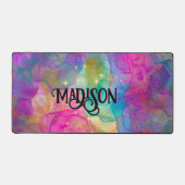 Elegantes farbiges Marmorkunstmonogramm Schreibtischunterlage (Vorderseite)