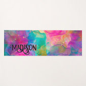 Elegantes farbiges Marmorkunstmonogramm Yogamatte (Vorderseite (Horizontal))