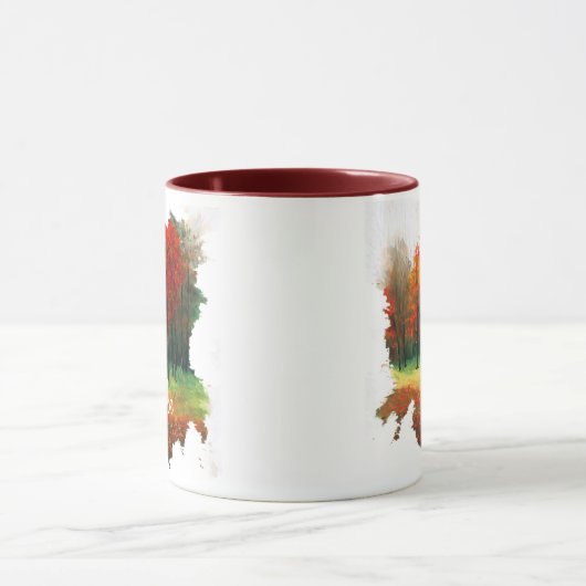 Elegantes farbiges Monogramm für die Aquarellfarbe Tasse (Zentrum)