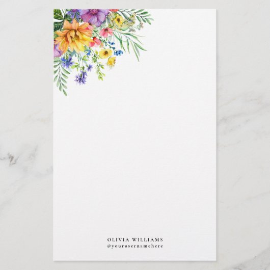 Elegantes farbiges Monogramm-Papier Briefpapier (Vorderseite)