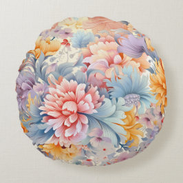 Elegantes farbiges Muster Japan Art Rundes Kissen
