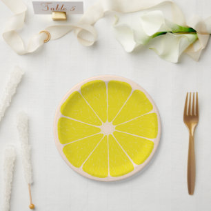 Elegantes, farbiges Party Trendy Yellow Pappteller