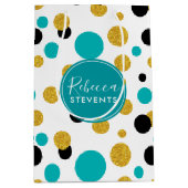 Elegantes farbiges Punktmuster Mittlere Geschenktüte (Vorderseite)