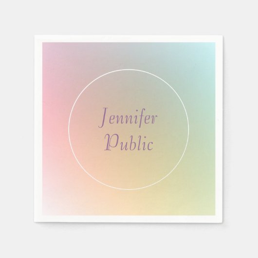 Elegantes farbiges Template-Kalligrafie-Skript Serviette (Vorderseite)