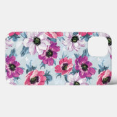 Elegantes Farbmuster auf blauen Blume Case-Mate iPhone Hülle (Rückseite (Horizontal))
