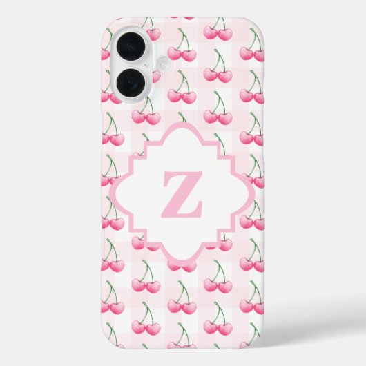 Elegantes Farbrosa Kirschmonogramm Case-Mate iPhone Hülle (Rückseite)