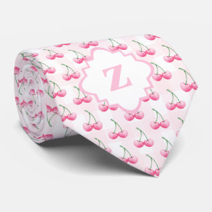 Elegantes Farbrosa Kirschmonogramm Krawatte