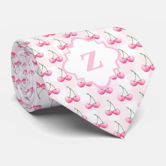 Elegantes Farbrosa Kirschmonogramm Krawatte (Gerollt)