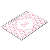Elegantes Farbrosa Kirschmonogramm Notizblock (Linke Seite)