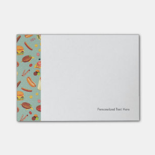 Elegantes Fast Food-Muster Post-it Klebezettel