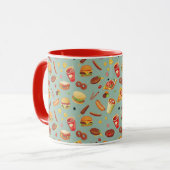 Elegantes Fast Food-Muster Tasse (Vorderseite Links)