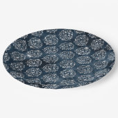 Elegantes Faux-Blau-Folie Silber-Weihnachten Pappteller (Schrägansicht)