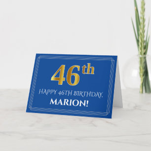 Elegantes Faux-Gold-Design zum 46. Geburtstag, Nam Karte