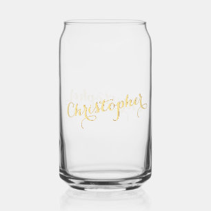 Elegantes Faux-Gold-Kalligrafie-Script-chices Mono Dosenglas