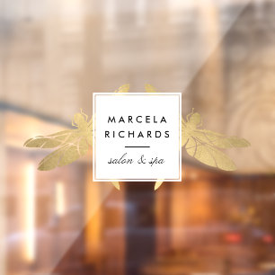 Elegantes Faux-Gold-Libellen-Duo-Salon-Boutique Fensteraufkleber