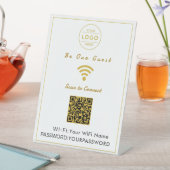 Elegantes Faux-Gold-QR-Code-WiFi-Schild Sockelschild (In Situ)