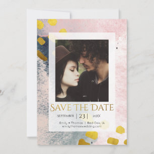 Elegantes Faux-Gold und Rosé-Foto nach Maß Save The Date