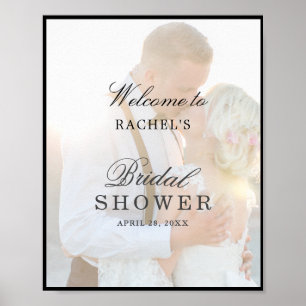 Elegantes Faux-Vellum-Overlay-Schild für Brautpart Poster