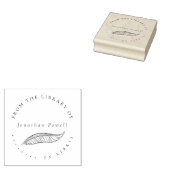 Elegantes Feather Pen Custom Ex Libris Library Boo Gummistempel (Stempel)