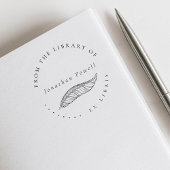 Elegantes Feather Pen Custom Ex Libris Library Boo Gummistempel