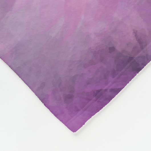 Elegantes Feathers Muster Mit Monogramm Lila Fleecedecke (Ecke)