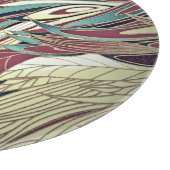 Elegantes Federblatt abstrakt schwarz aquamarin Schneidebrett (Ecke)