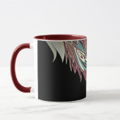 Elegantes Federblatt abstrakt schwarz aquamarin Tasse (Links)