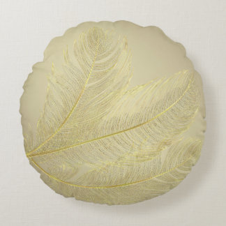 Elegantes Federdesign für luxuriöse Feierlichkeite Rundes Kissen