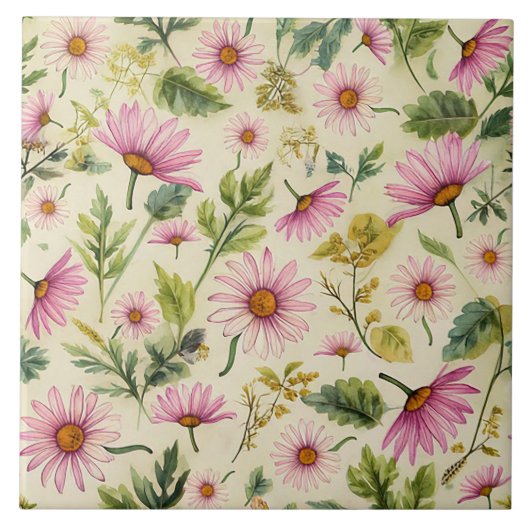 Elegantes Federmuster Fliese (Vorderseite)