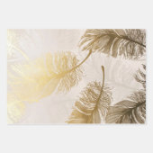 Elegantes Federmuster Geschenkpapier Set (Vorderseite)