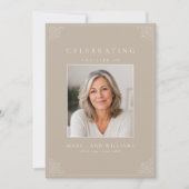 Elegantes Feier-des-Lebens-Foto Trauerprogramm Einladung (Vorderseite)