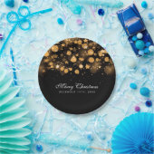 Elegantes Feiertags-Weihnachtsgoldfunkelnde Sterne Pappteller (Party)