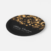 Elegantes Feiertags-Weihnachtsgoldfunkelnde Sterne Pappteller (Schrägansicht)