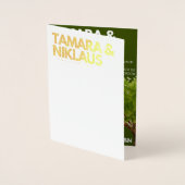 Elegantes, feines, waldgrünes slawisches Foto Hoch Folienkarte (Vorderseite)