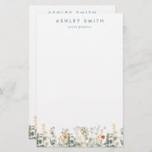 Elegantes Feld für Wildblumen Briefpapier (Vorne/Hinten)