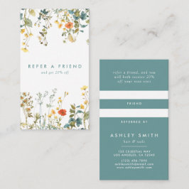 Elegantes Feld für Wildblumen Empfehlungskarte