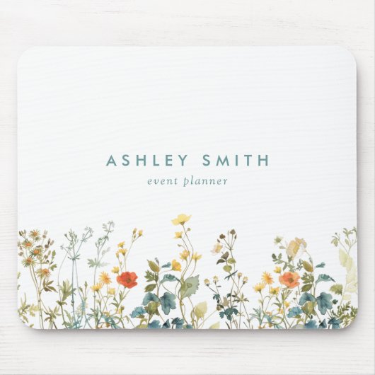 Elegantes Feld für Wildblumen Mousepad (Vorne)